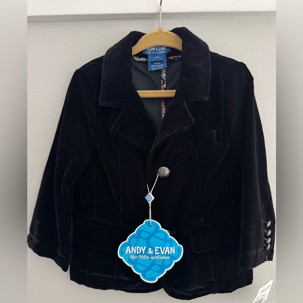 Andy & Evan Classic Black Boy Blazer